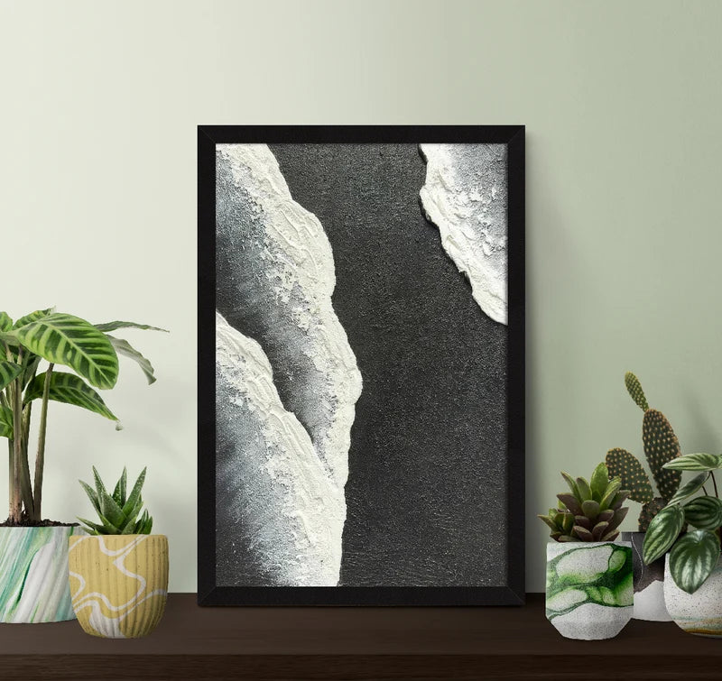 BLACK & WHITE ABSTRACT PAINTING SET OF 3