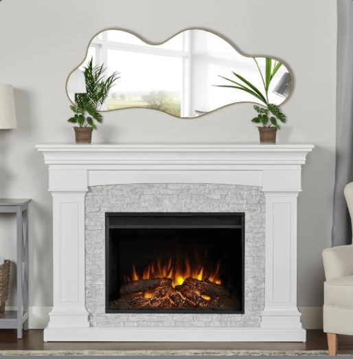 LARGE CLOUD SHAPED WALL MIRROR WITH ANODIZED ALUMINUM FRAME
