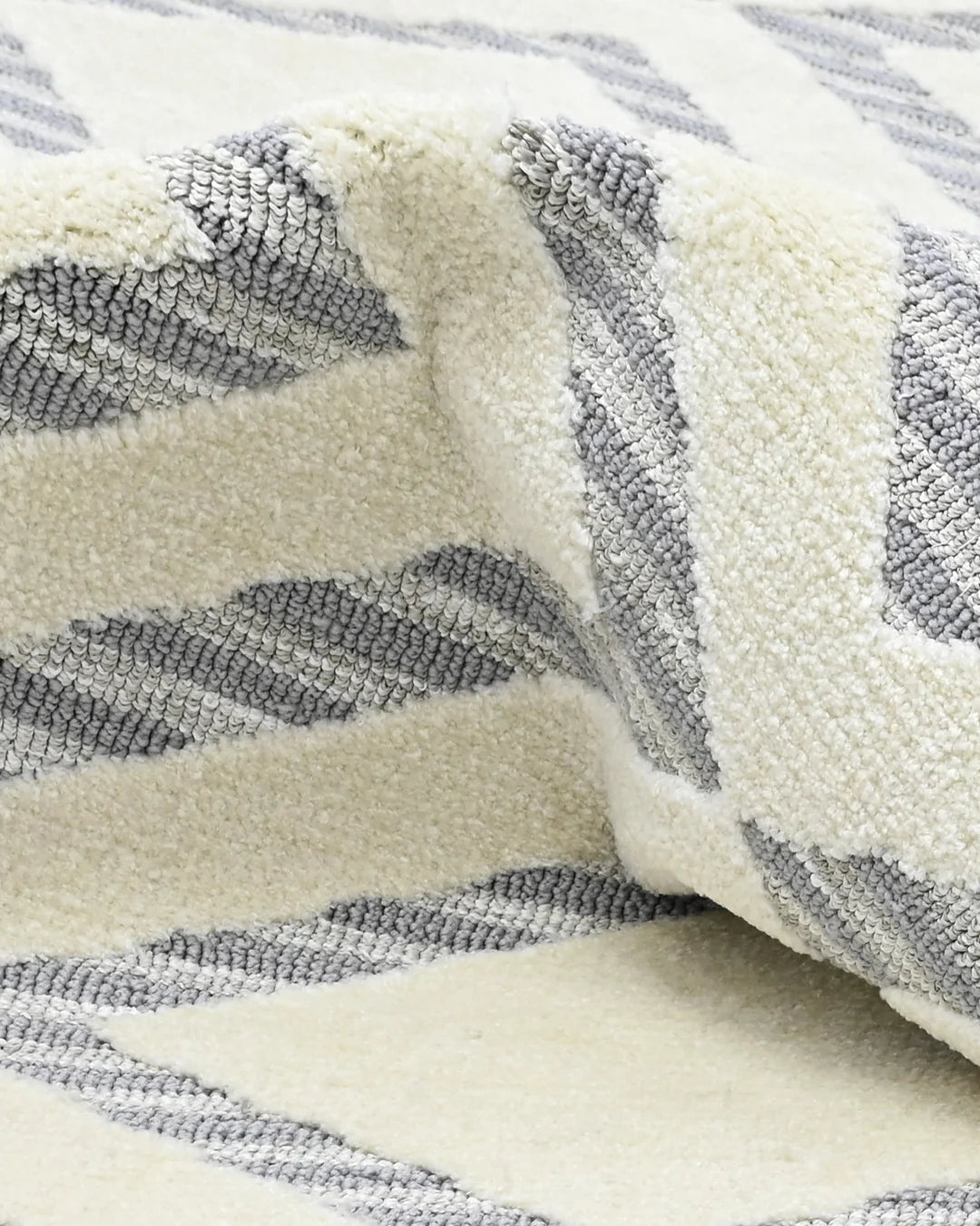 HOMEKNIT DIAMOND LATTICE IVORY MICROFIBER RUG