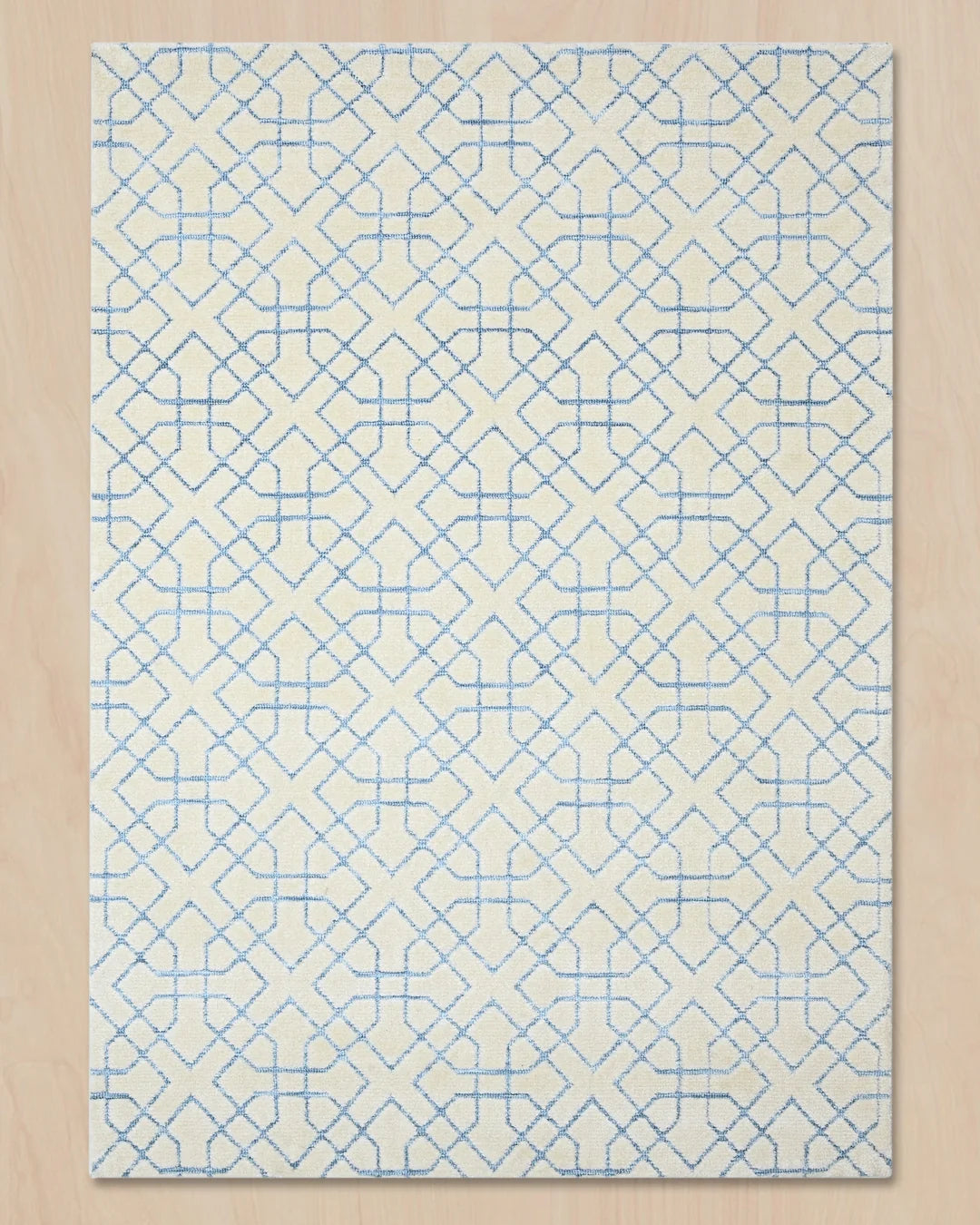 HOMEKNIT SKY LATTICE IVORY MICROFIBER RUG