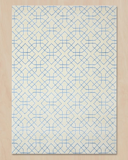 HOMEKNIT SKY LATTICE IVORY MICROFIBER RUG