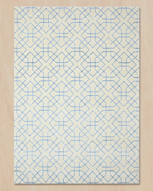 HOMEKNIT SKY LATTICE IVORY MICROFIBER RUG
