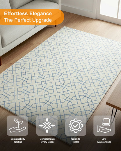 HOMEKNIT SKY LATTICE IVORY MICROFIBER RUG