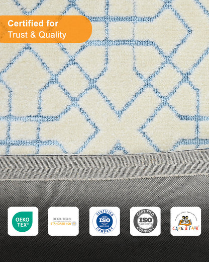 HOMEKNIT SKY LATTICE IVORY MICROFIBER RUG