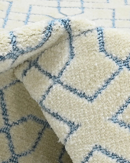 HOMEKNIT SKY LATTICE IVORY MICROFIBER RUG