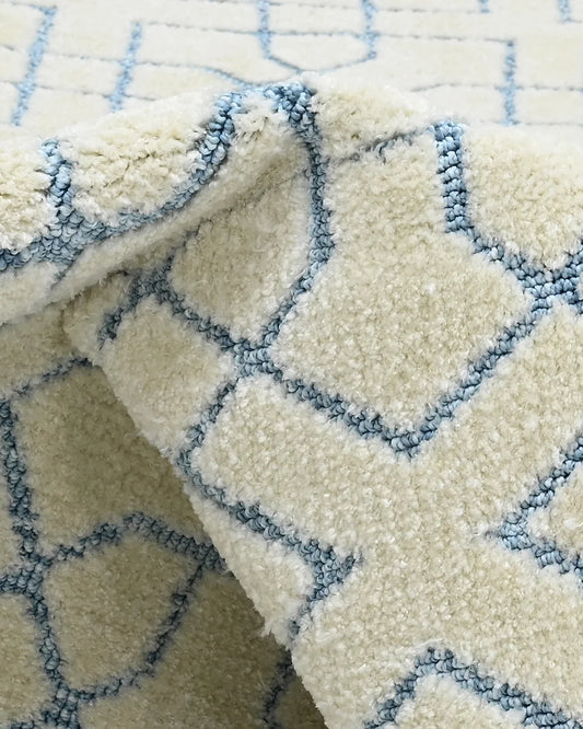 HOMEKNIT SKY LATTICE IVORY MICROFIBER RUG
