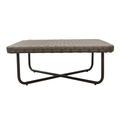 OUTDOOR ROPE 4-PIECE PATIO SOFA SET WITH WICKER TOP TABLE