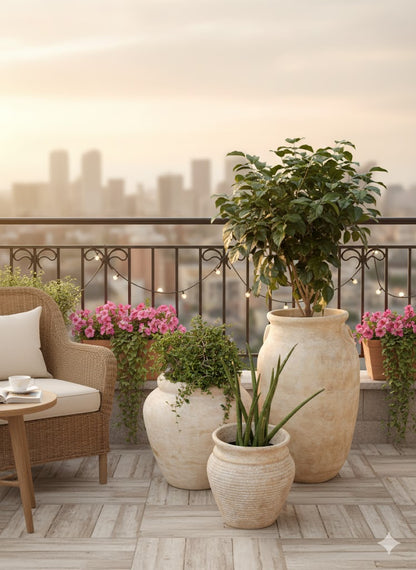 TUSCAN BEIGE FRP POT TRIO- (SET OF 3)