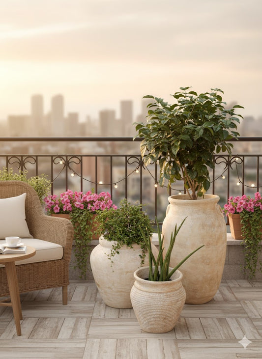 TUSCAN BEIGE FRP POT TRIO- (SET OF 3)