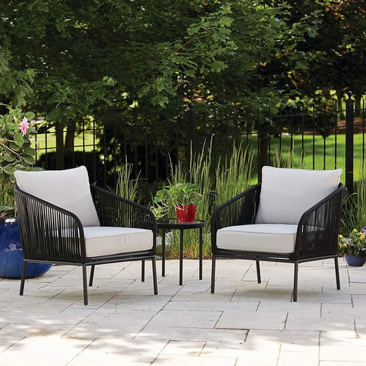 3 PIECE OUTDOOR ROPE BISTRO SET