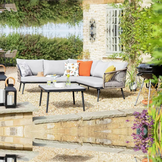 OUTDOOR L-SHAPE ALL WEATHER HANDWOVEN ROPE SOFA SET