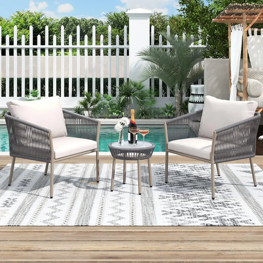 3-PIECE ROPE PATIO SET