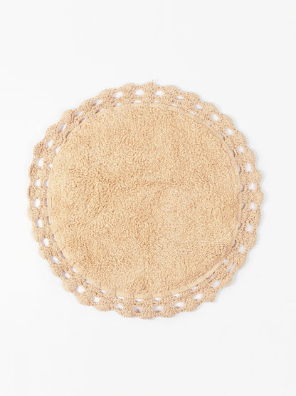 COTTON ROUND BATHTUB MAT