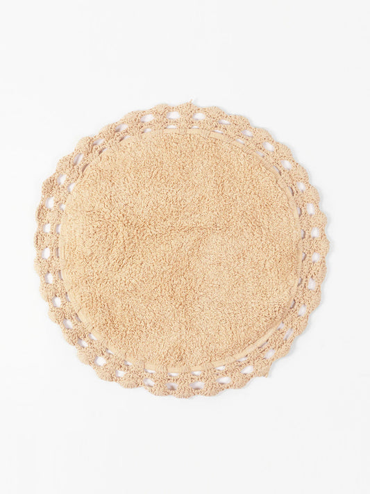 COTTON ROUND BATHTUB MAT