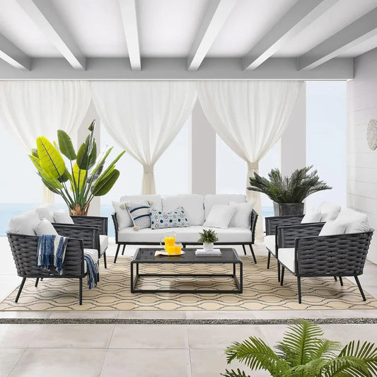 6-PIECE OUTDOOR ROPE SOFA SET