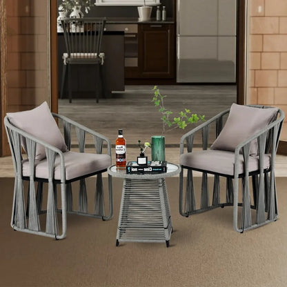 OUTDOOR ROPE 3-PIECE PATIO SET
