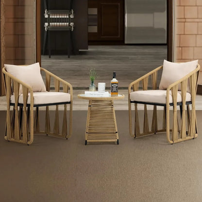 OUTDOOR ROPE 3-PIECE PATIO SET