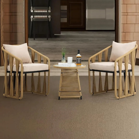 OUTDOOR ROPE 3-PIECE PATIO SET