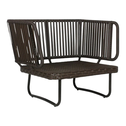 OUTDOOR ROPE 4-PIECE PATIO SOFA SET WITH WICKER TOP TABLE