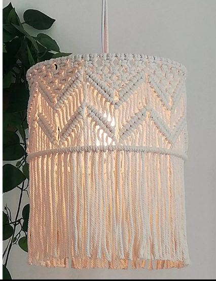 MACRAME COTTON BOHO CHANDELIER LAMP