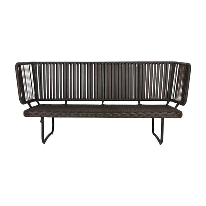 OUTDOOR ROPE 4-PIECE PATIO SOFA SET WITH WICKER TOP TABLE