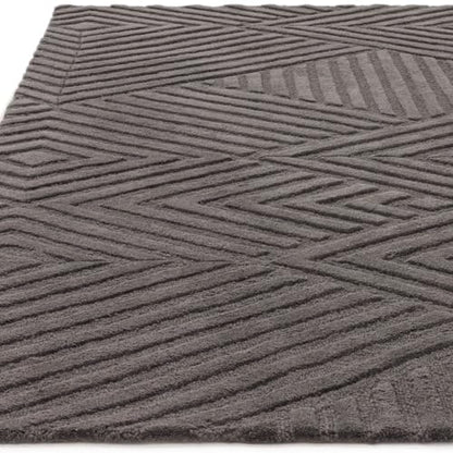 GREY HAND TUFTED WOOL CARPET