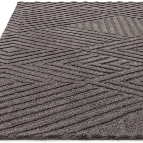 GREY HAND TUFTED WOOL CARPET