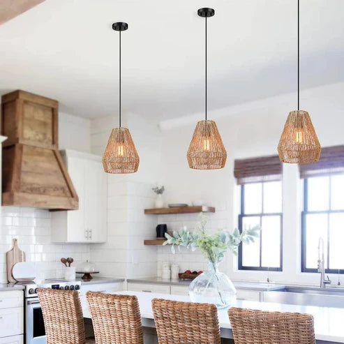 RATTAN SEAGRASS PAPER RAFFIA KAUNA GRASS WICKER LAMP