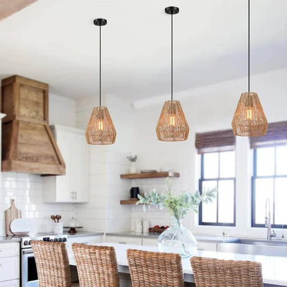 RATTAN SEAGRASS PAPER RAFFIA KAUNA GRASS WICKER LAMP