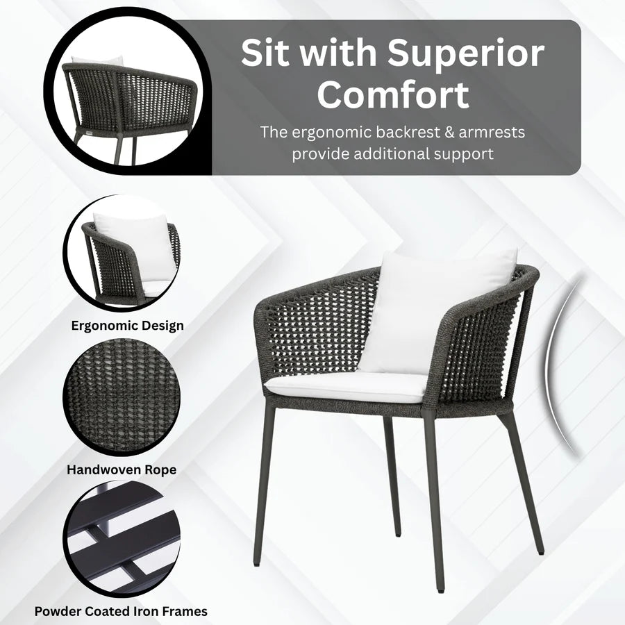 OUTDOOR ROPE 3-PIECE PATIO SET