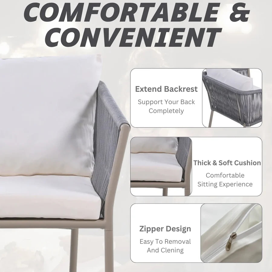 3-PIECE ROPE PATIO SET