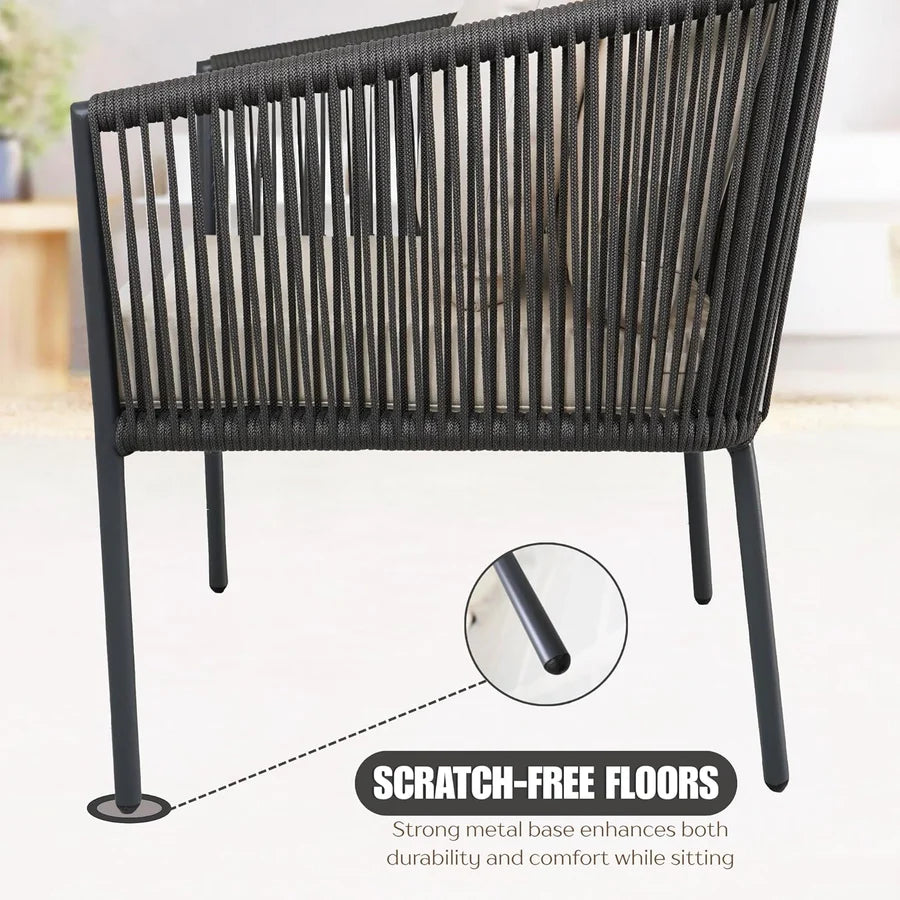 OUTDOOR 4 SEATER ROPE SOFA SET