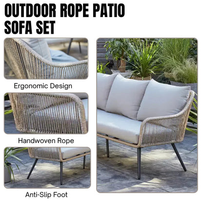 L-SHAPE OUTDOOR ROPE SOFA SET