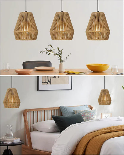 RATTAN SEAGRASS PAPER RAFFIA KAUNA GRASS WICKER LAMP