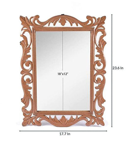 WOOD HANDCRAFTED WALL MIRROR
