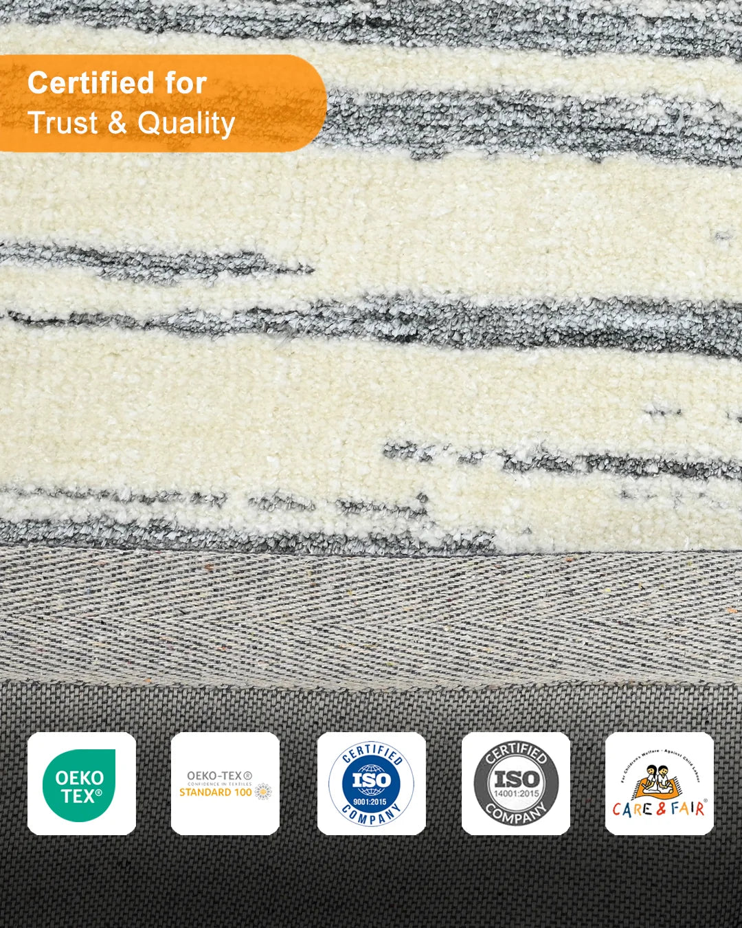 HOMEKNIT LINEAR ABSTRACT GREY MICROFIBER RUG