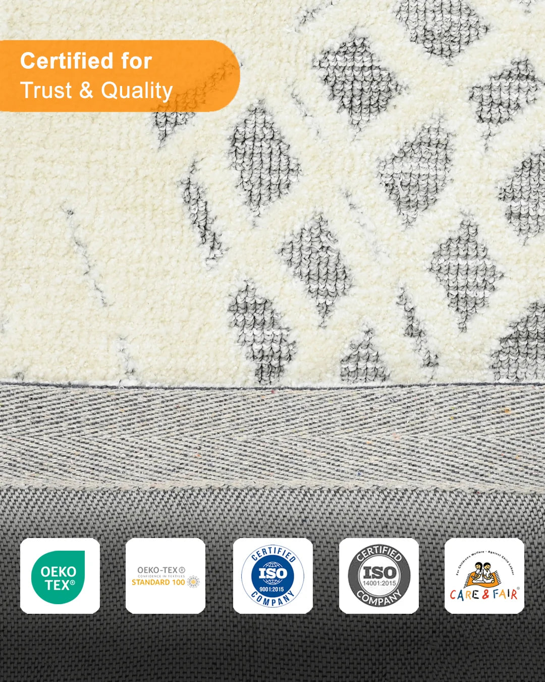 HOMEKNIT GEOMETRIC WEB GREY MICROFIBER RUG