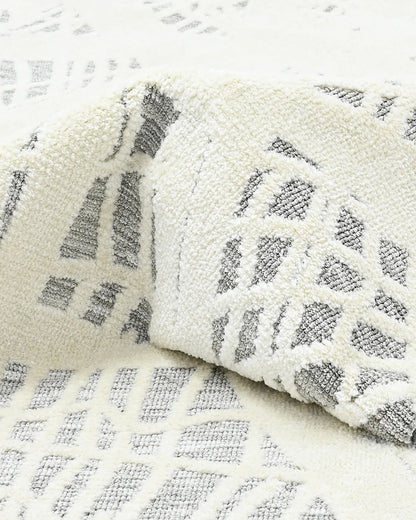 HOMEKNIT GEOMETRIC WEB GREY MICROFIBER RUG