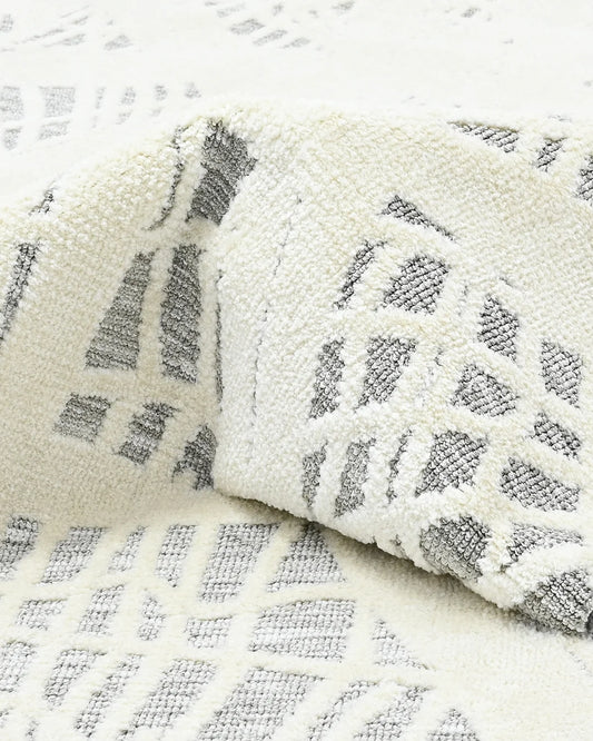HOMEKNIT GEOMETRIC WEB GREY MICROFIBER RUG