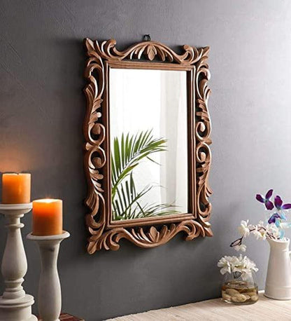 WOOD HANDCRAFTED WALL MIRROR