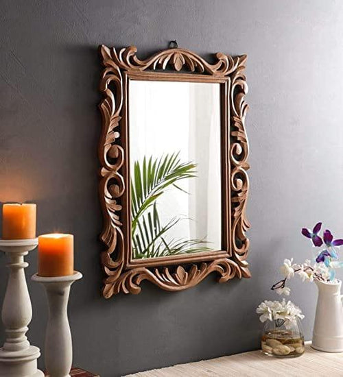 WOOD HANDCRAFTED WALL MIRROR