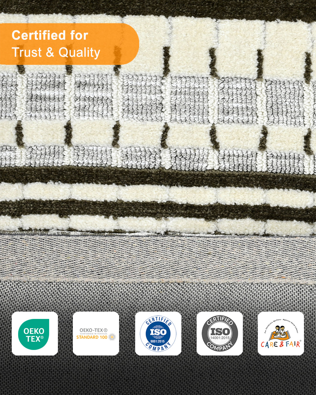HOMEKNIT IVORY STRIPE MICROFIBER RUG