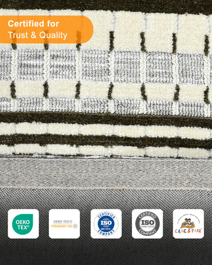 HOMEKNIT IVORY STRIPE MICROFIBER RUG