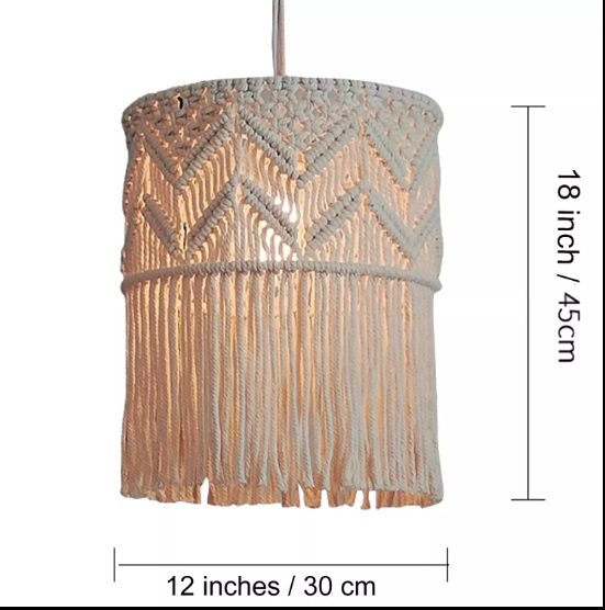 MACRAME COTTON BOHO CHANDELIER LAMP