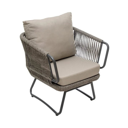 4-PIECE ROPE SOFA SET WITH GLASS TOP TABLE