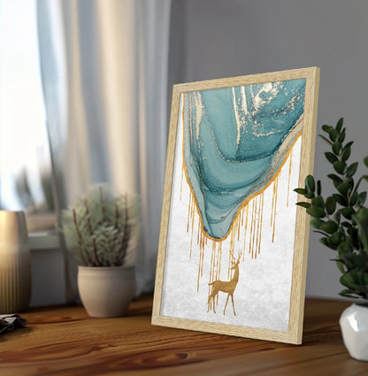 GOLDEN DEER PAINTING SET OF 3