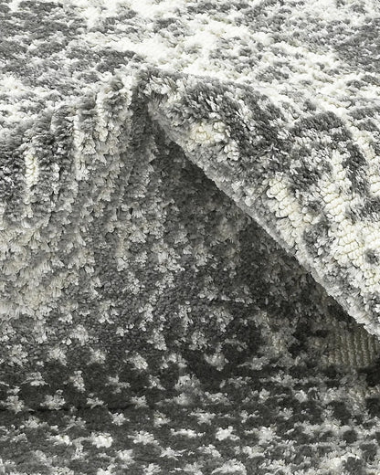 HOMEKNIT DISTRESSED GREY ABSTRACT MICROFIBER RUG