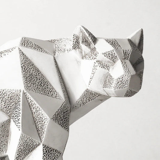 CHECKERED LEOPARD SCULPTURE