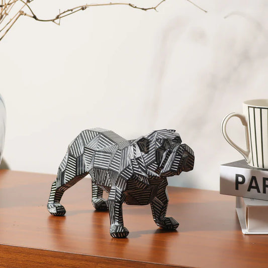 FRACTAL LINES BULLDOG SCULPTURE