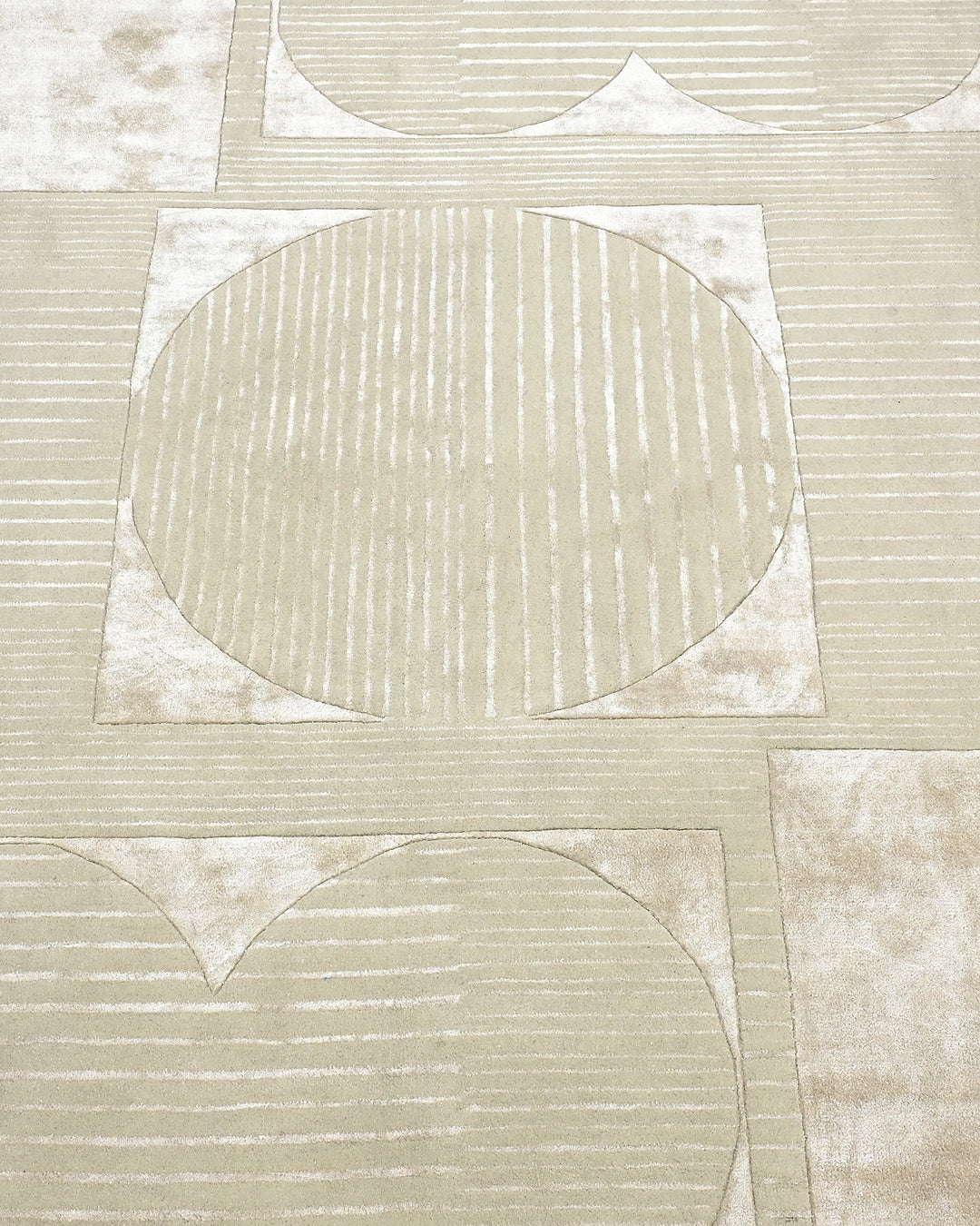 SAGE IVORY ABSTRACT GEOMETRIC HAND TUFTED WOOL RUG